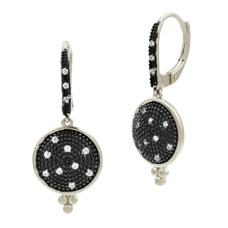 Pavé Disc Lever Back Earring