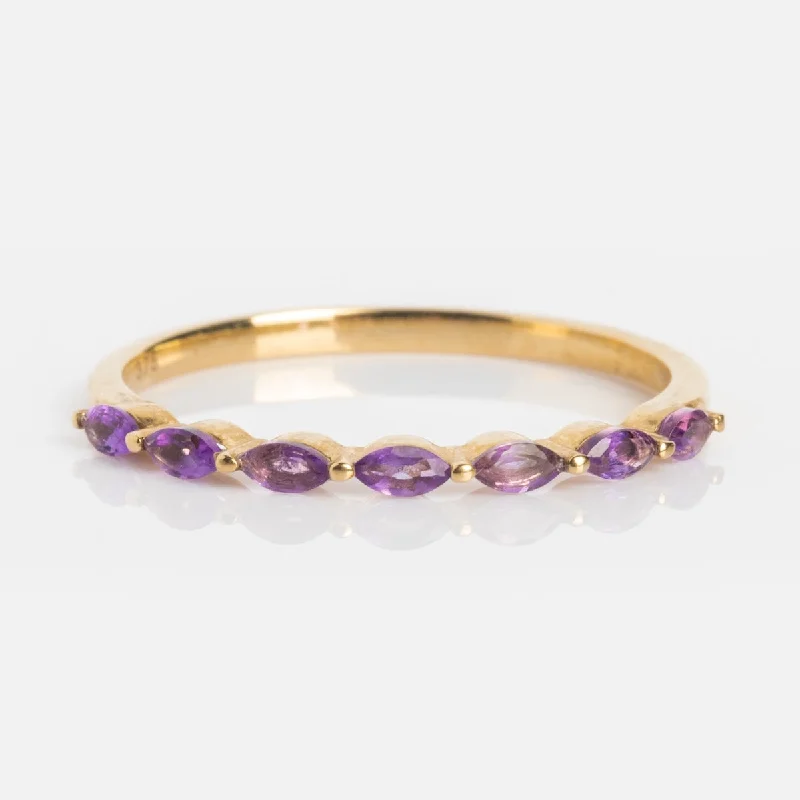 Solid Gold 2025 February Capsule Delicate Amethyst Stacking Ring