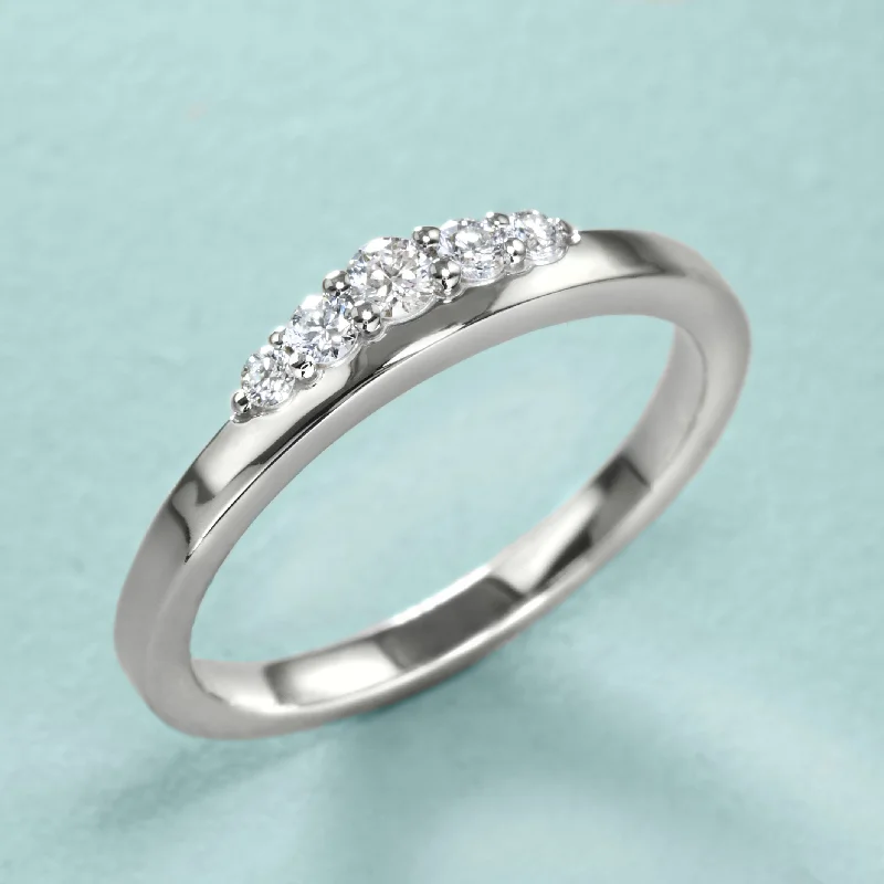 Contemporary Offset Band With Diamonds