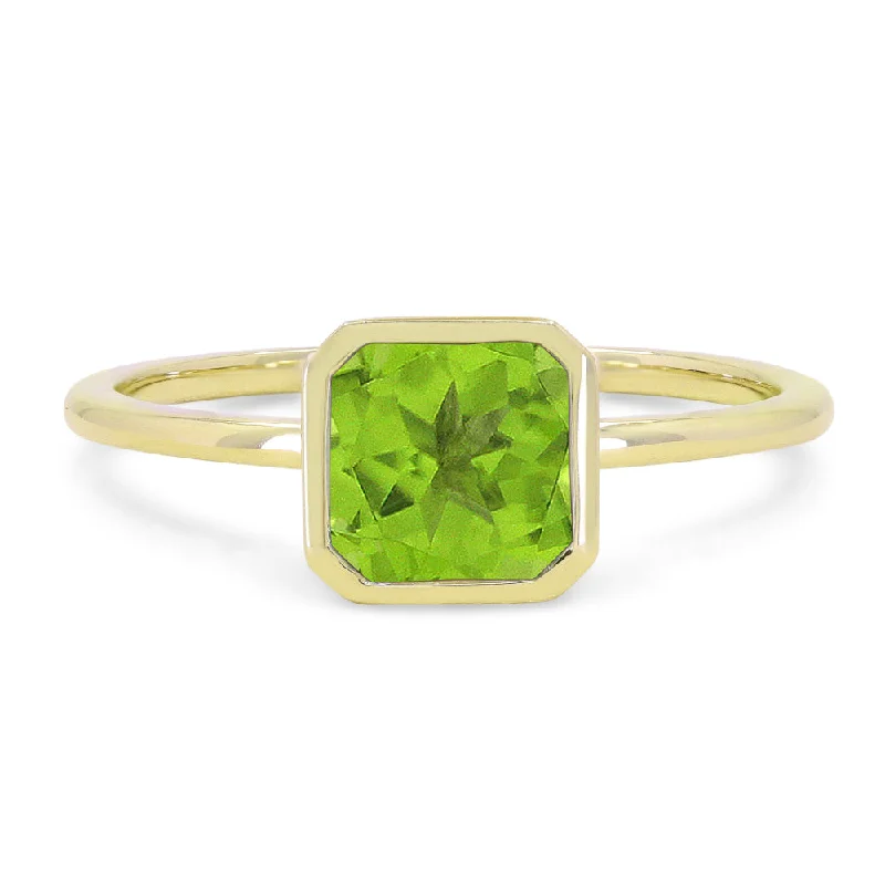 14K Yellow Gold,peridot Ring