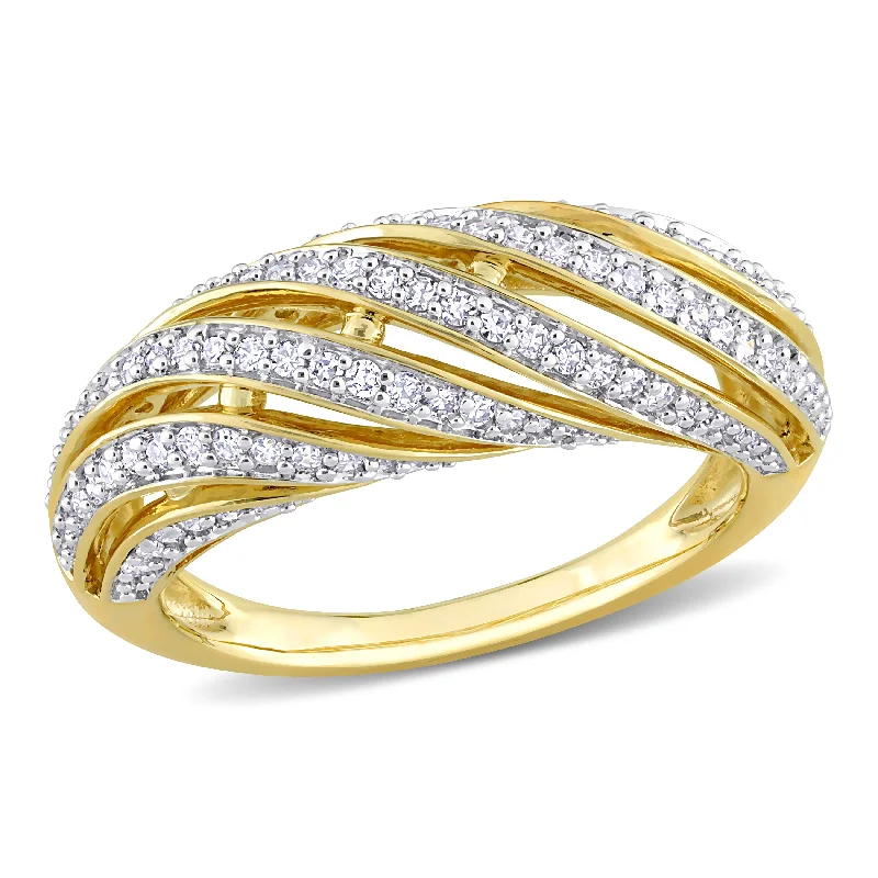 Mimi & Max 1/2ct TDW Diamond Swirl Design Ring 14k Yellow Gold