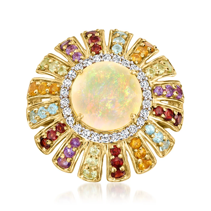 Ross-Simons Opal and Multi-Gemstone Ring in 18kt Gold Over Sterling