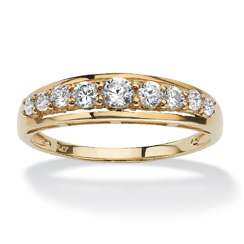 .93 TCW Round Cubic Zirconia Ring in 10k Gold