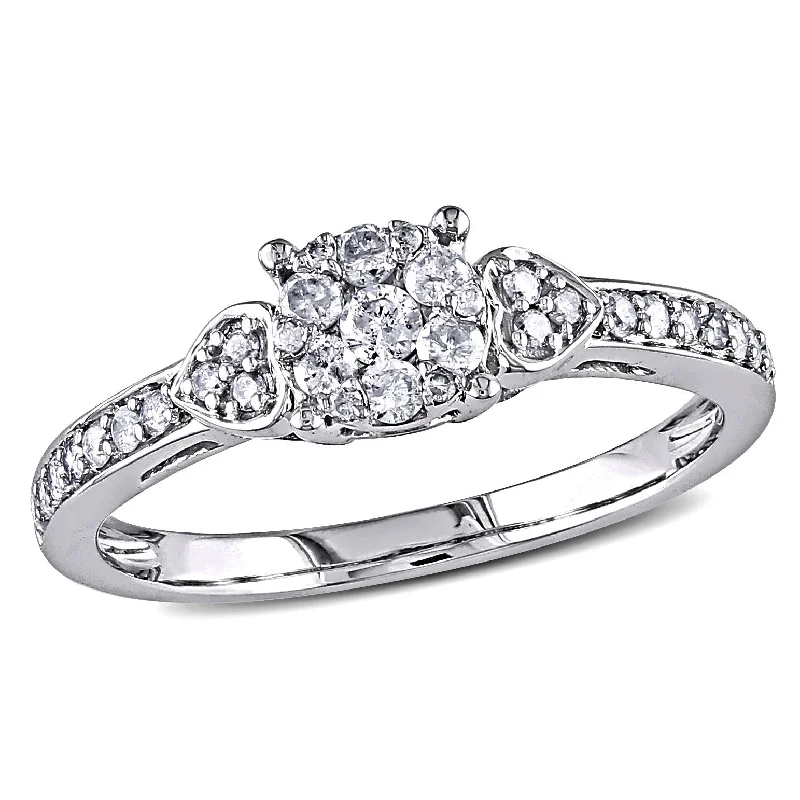 Mimi & Max 1/3ct TW Diamond Engagement Ring 10k White Gold