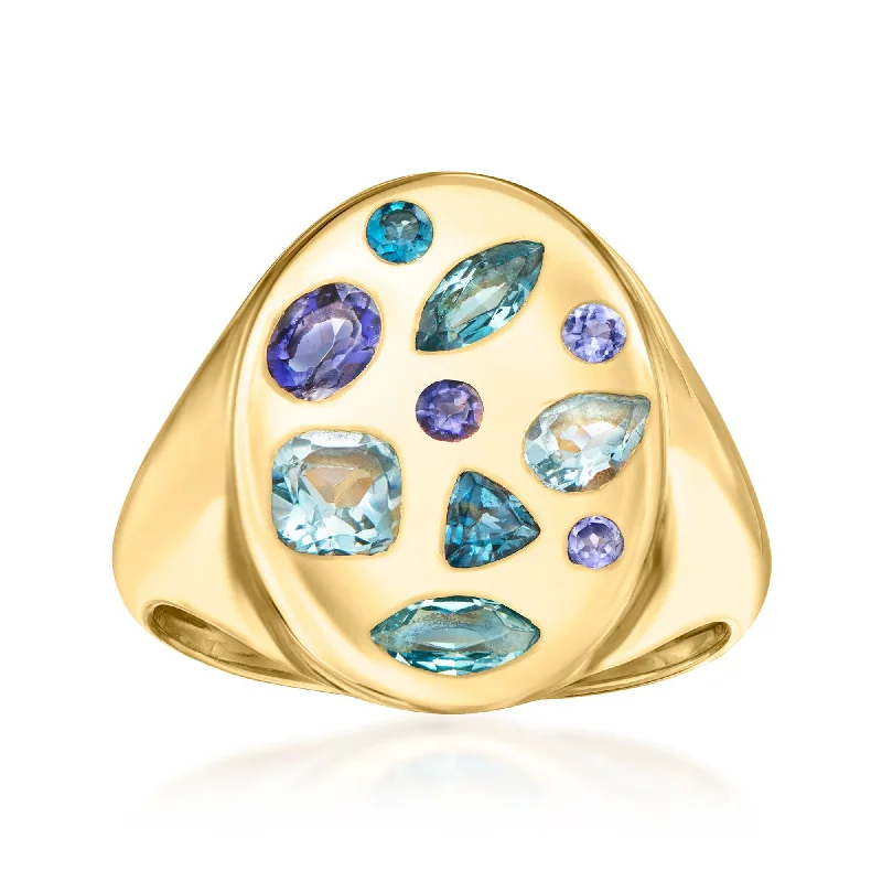 Ross-Simons Multi-Gemstone Ring in 18kt Gold Over Sterling