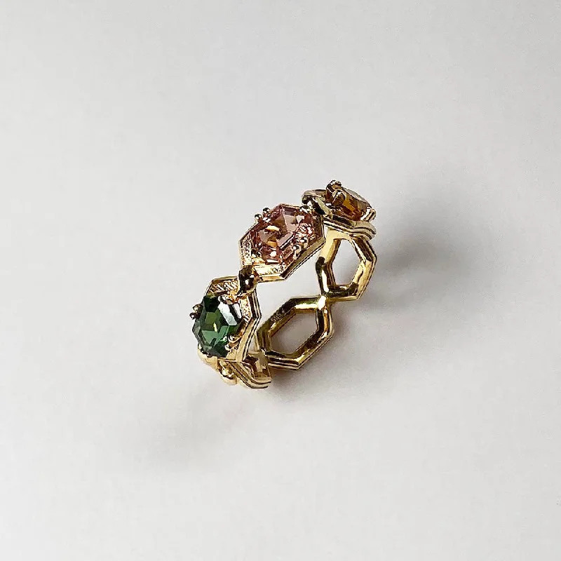 ANSWER B. by Bianca Chong - Hexagon Small Ring (Hexagon Gemstones)