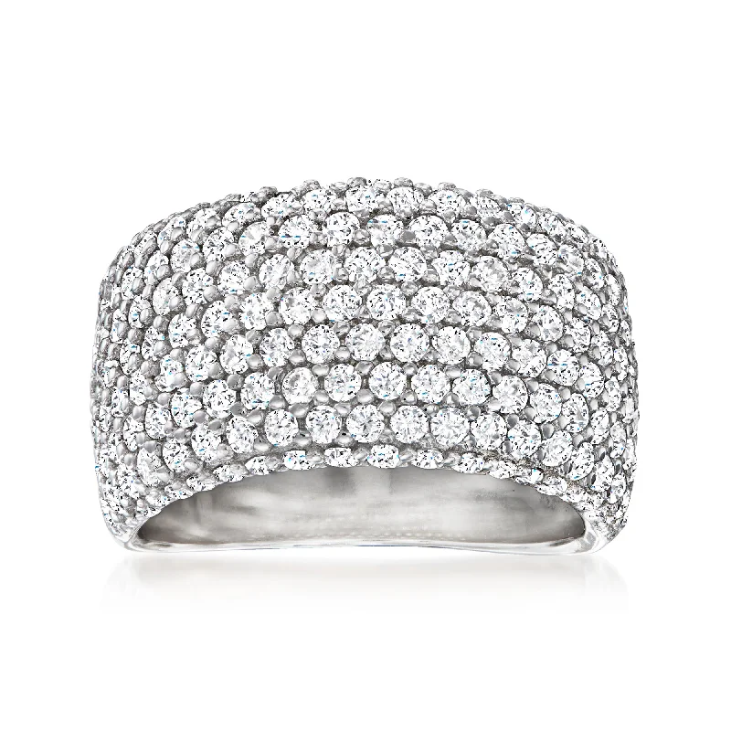 Ross-Simons Italian Pave CZ Ring in Sterling Silver