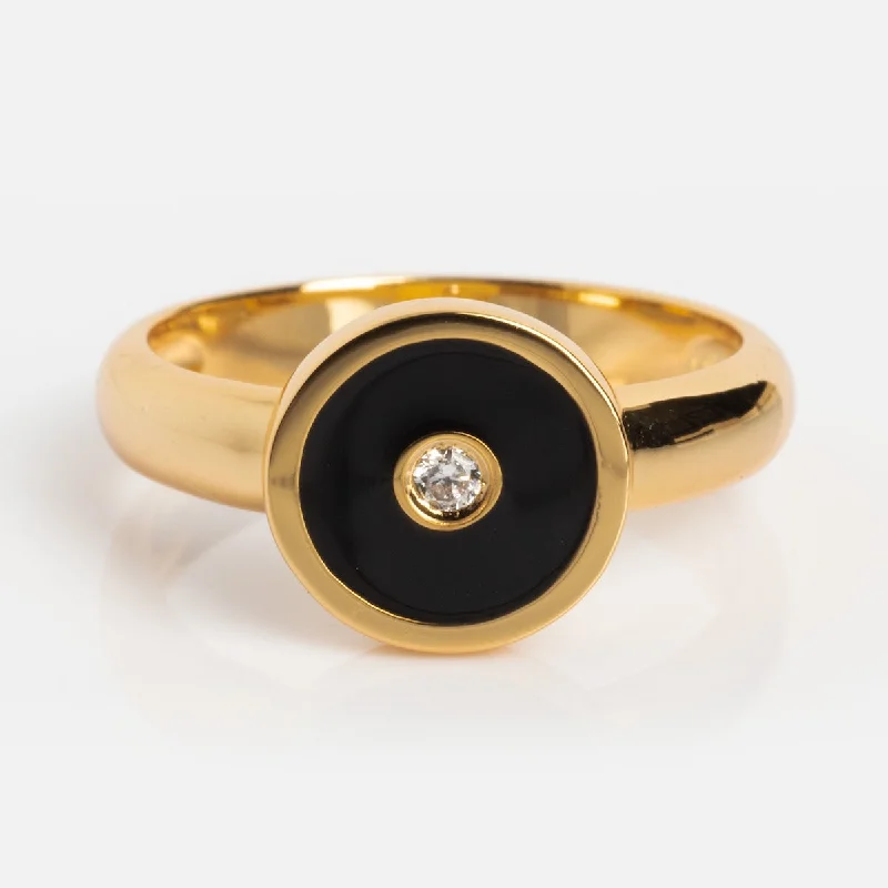 Balia Black Enamel Ring