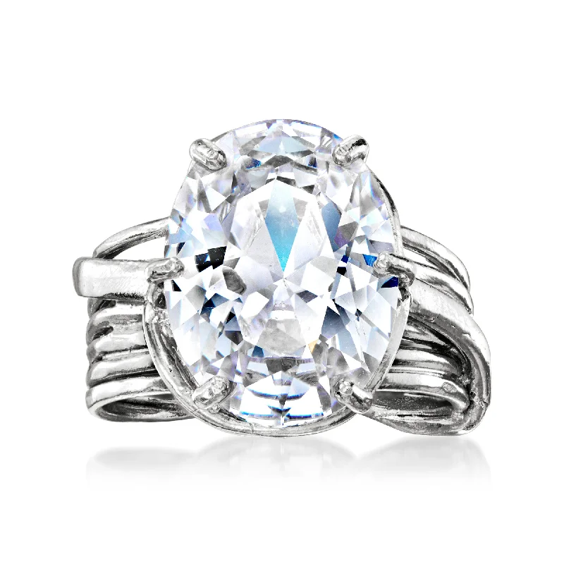 Ross-Simons Oval CZ Ring in Sterling Silver