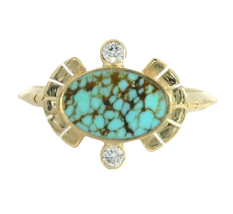 The Sol Ring - No. 8 Turquoise & White Diamond