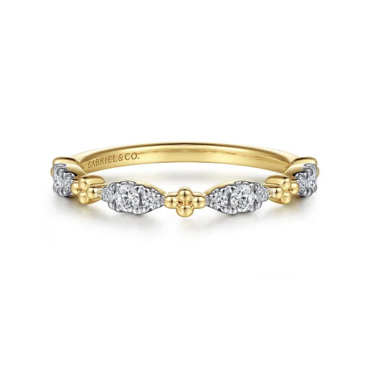 14K Y Gold 0.20ctw Diamond Marquise Shape Stack Ring