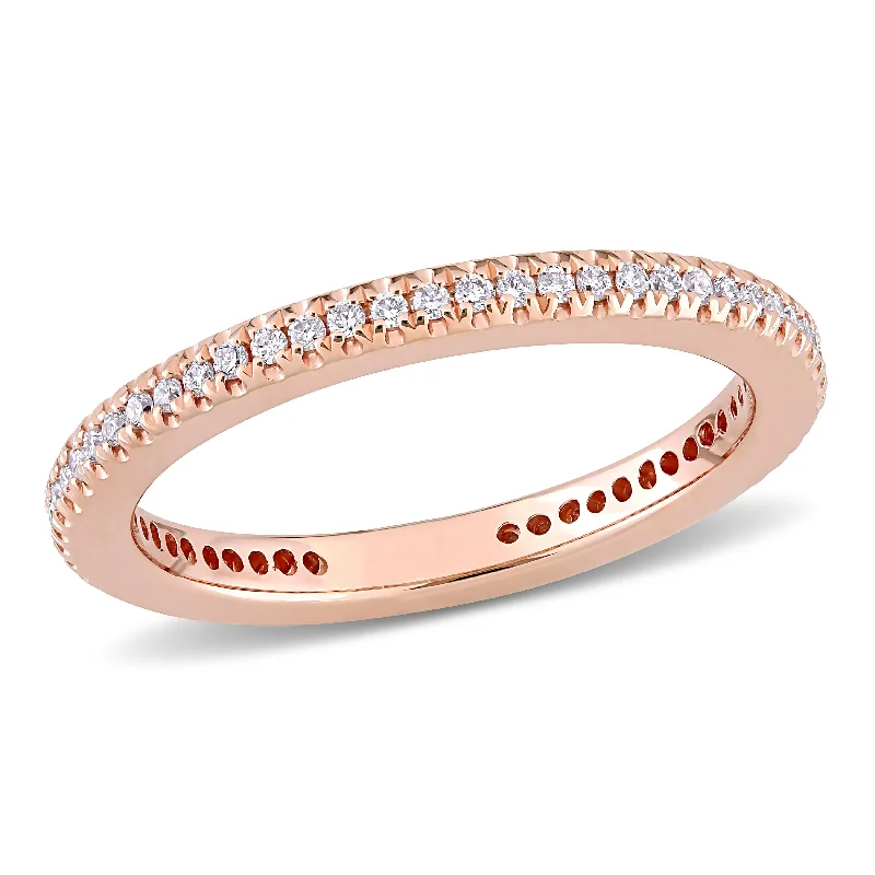 Mimi & Max 1/4ct TW Diamond Eternity Ring 14k Rose Gold