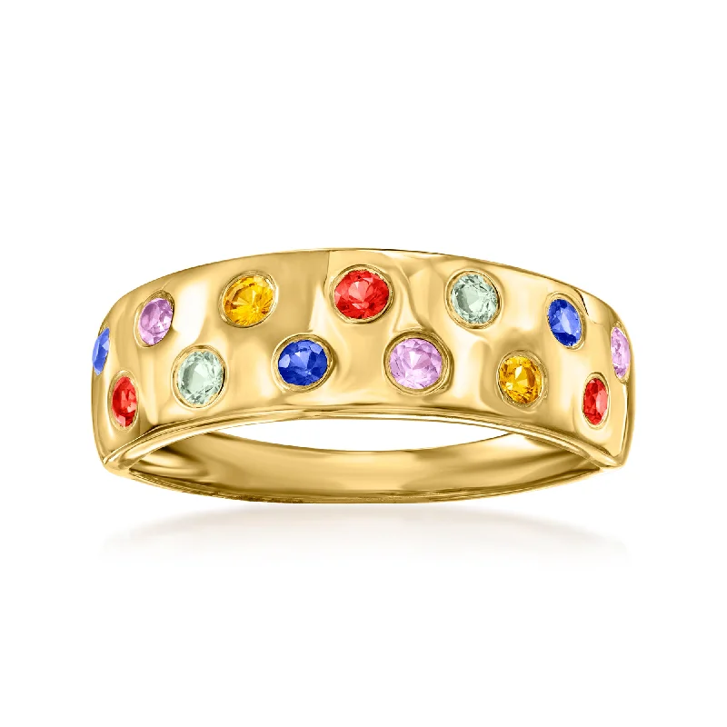 Ross-Simons Scattered Multicolored Sapphire Ring in 18kt Gold Over Sterling