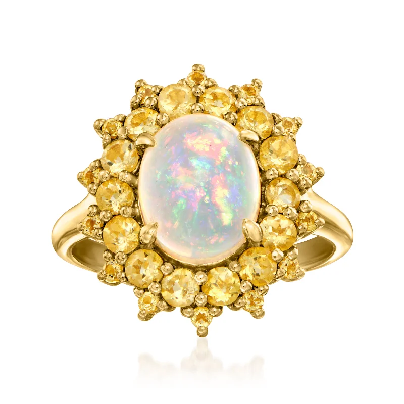 Ross-Simons Opal and Citrine Ring in 18kt Gold Over Sterling