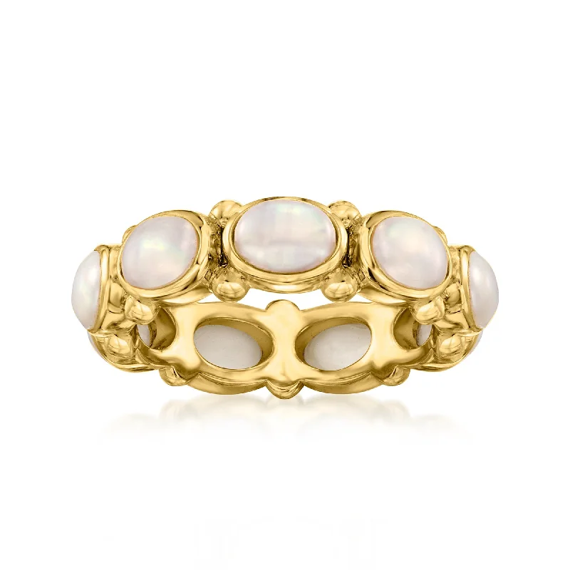 Ross-Simons 6x4mm Cultured Pearl Ring in 18kt Gold Over Sterling