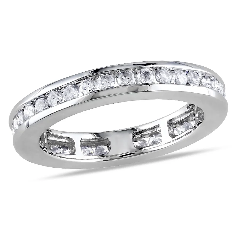 Mimi & Max 4/5ct TW Channel Set Diamond Eternity Ring 14k White Gold