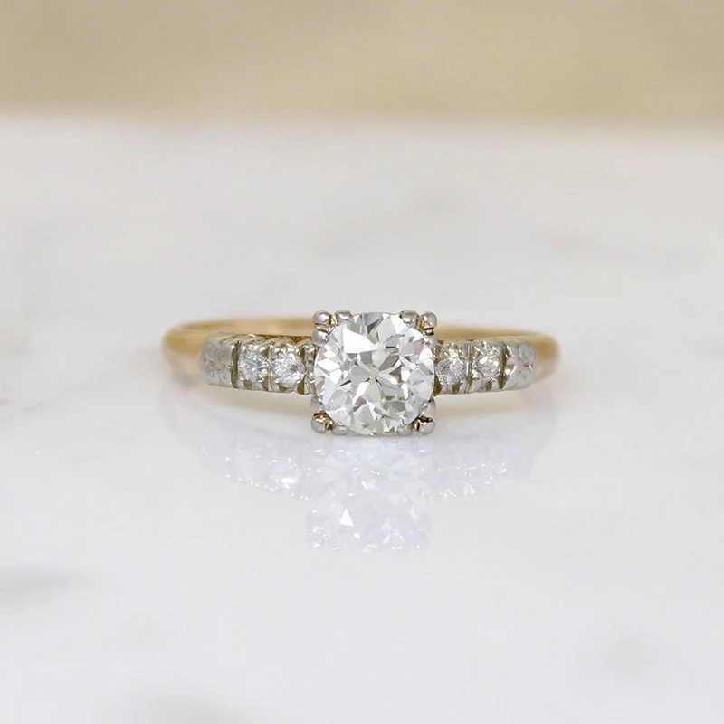 Mid-Century Diamond Ring with Romantic Details