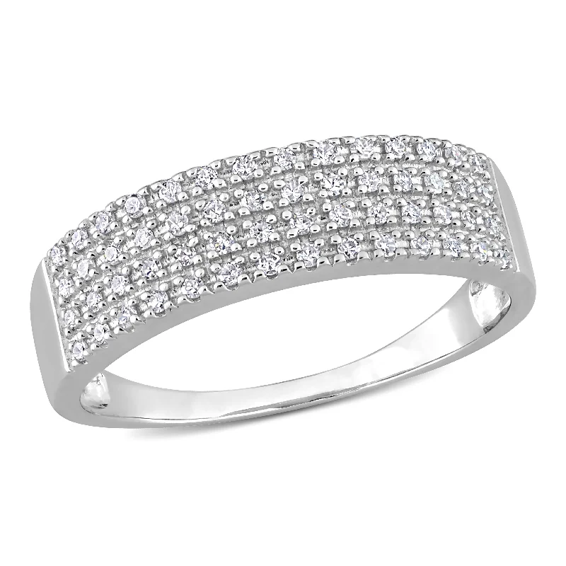 Mimi & Max 1/4ct TW Diamond Pave Anniversary Band Sterling Silver