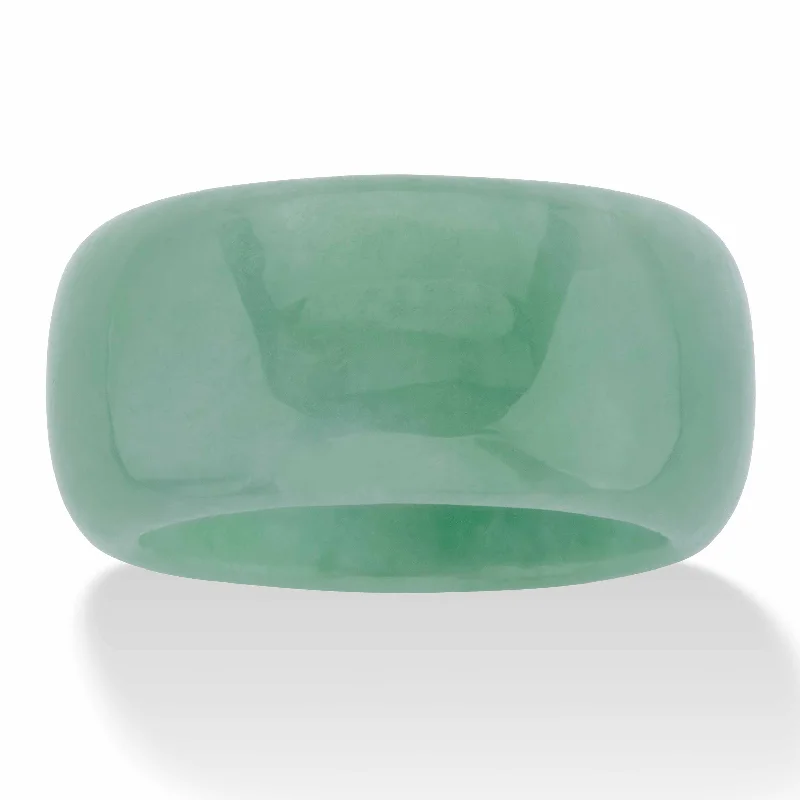 Genuine Green Jade Polished Eternity Ring