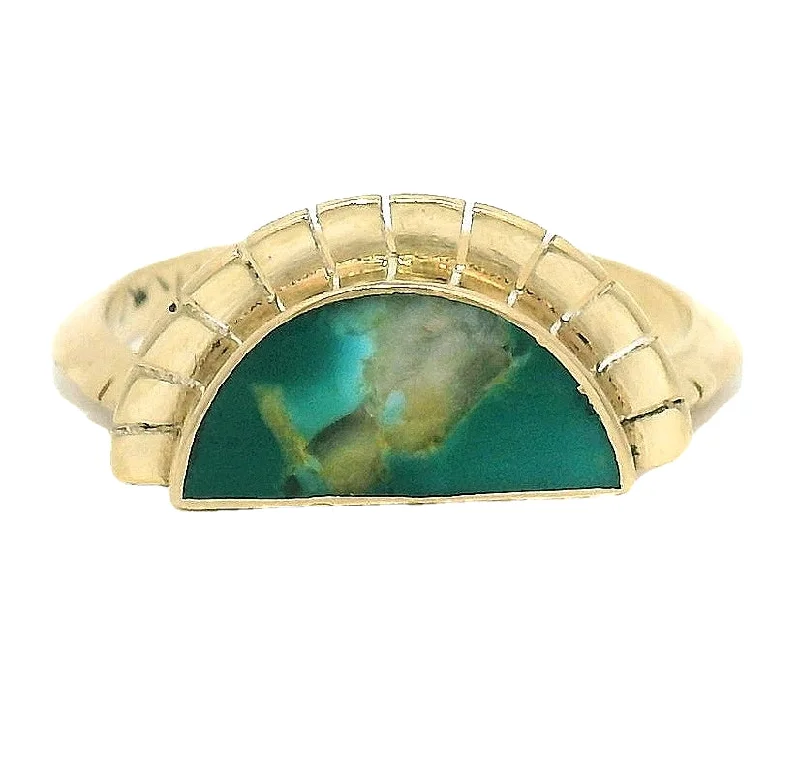 The Selene Ring - Gold Green Turquoise