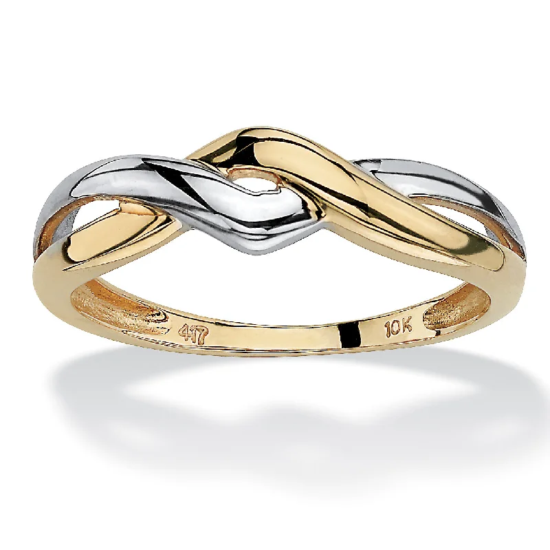 10k Yellow Gold Two-Tone Twist Ring