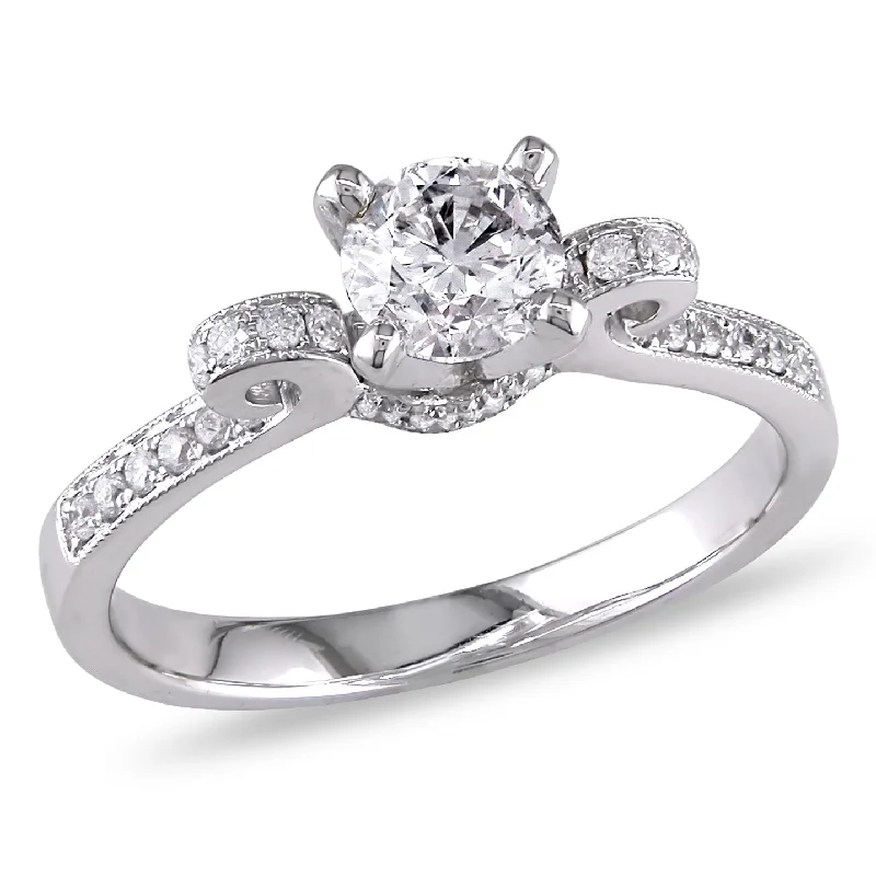 Mimi & Max 1ct TW Diamond Raised Engagement Ring 14k White Gold