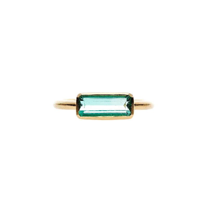 Tura Sugden 18k/22k Colombian Emerald East/West Solitaire Ring- 1.38ct