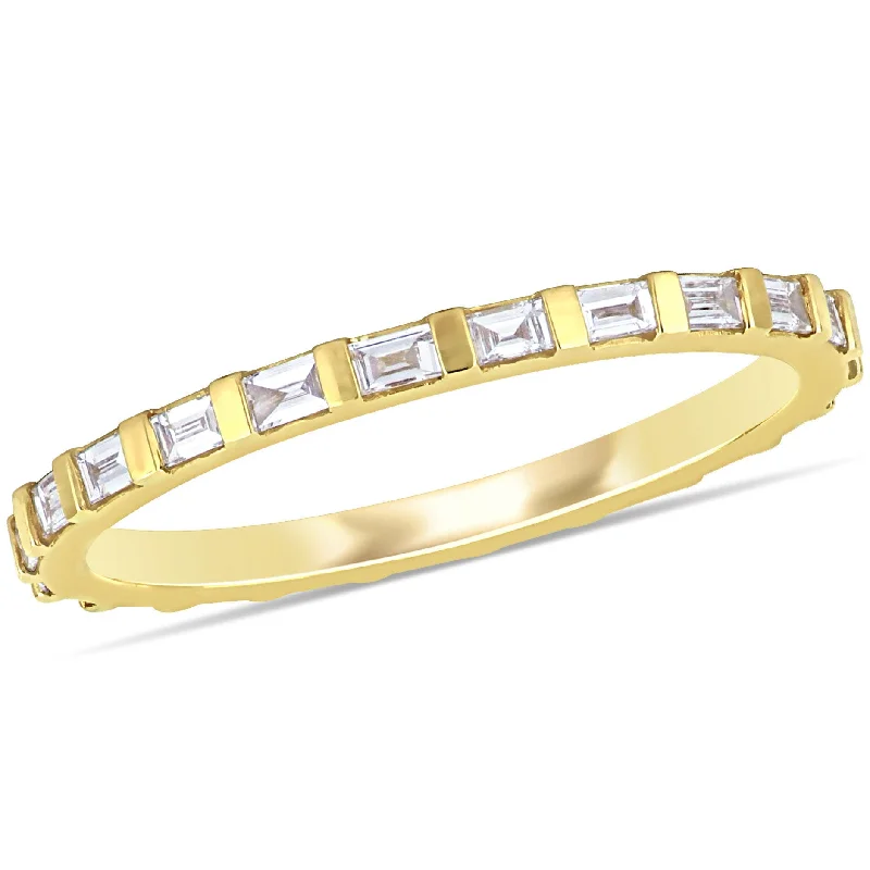 Mimi & Max 2/5ct TW Baguette Diamond Eternity Ring 14k Yellow Gold