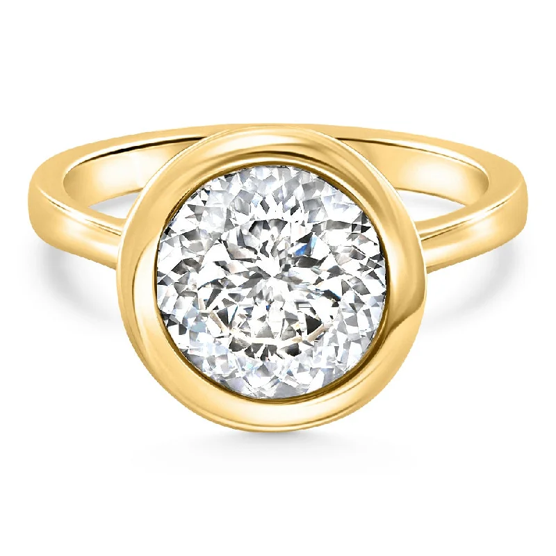 Certified 3.51Ct Portuguese Cut Bezel Diamond Engagement Ring Gold Lab Grown Size: 7