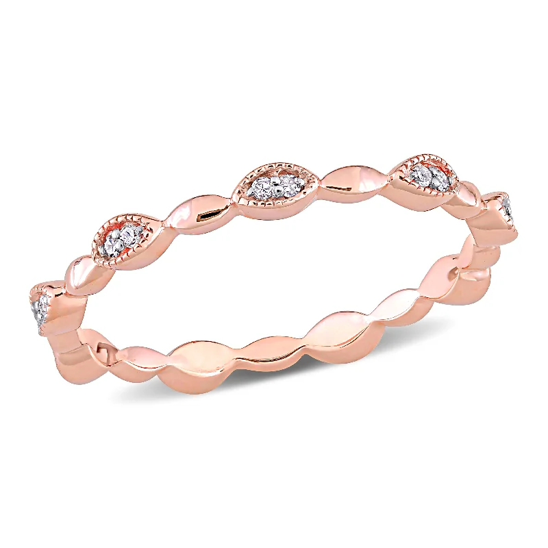 Mimi & Max 1/10ct TW Diamond Eternity Ring 10k Rose Gold