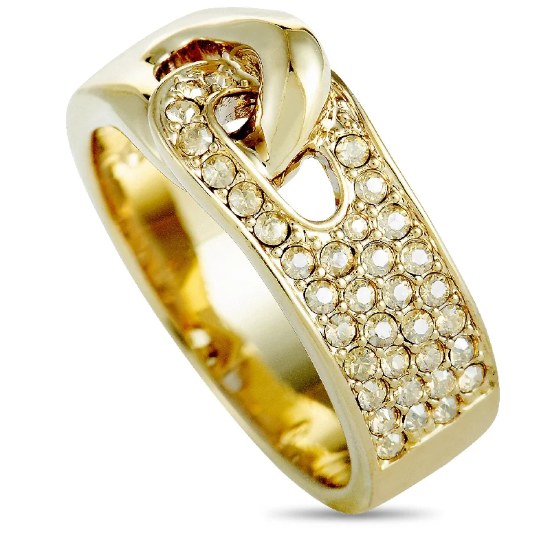 Swarovski Gallon Gold-Plated and Crystal Interlocking Band Ring