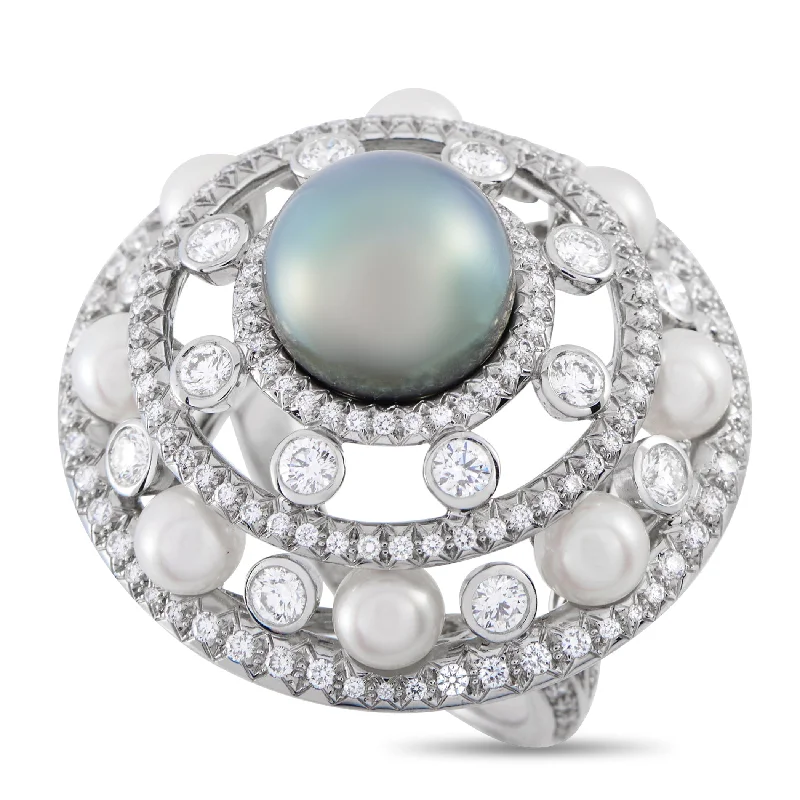 Tiffany & Co. Platinum 2.75ct Diamond and Pearl Ring TI11-012025