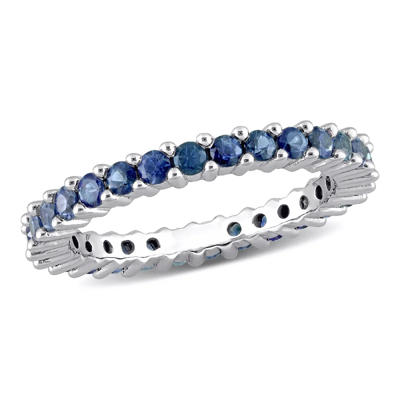 Mimi & Max 1 1/2ct TGW Sapphire Eternity Ring 14k White Gold