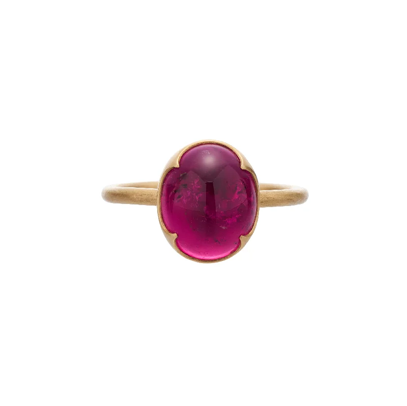 Gabriella Kiss 18k Oval Rubelite Ring - 6.35ct