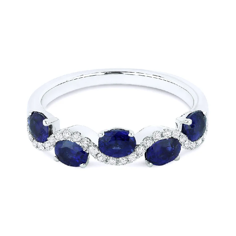 14K White Gold,sapphire Ring