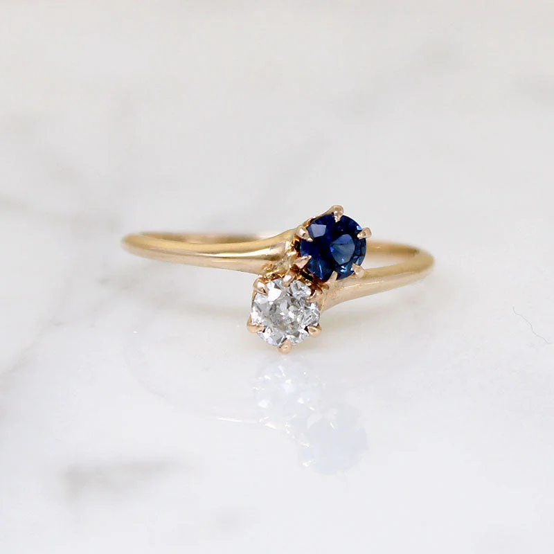 Petite Sapphire & Diamond Toi Et Moi Ring