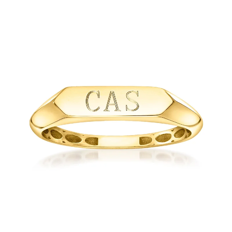 Canaria 10kt Yellow Gold Plain Bar Ring