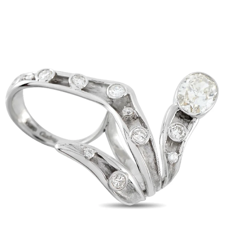 LB Exclusive 18K White Gold 2.81ct Diamond Two-Finger Ring MF13-011725