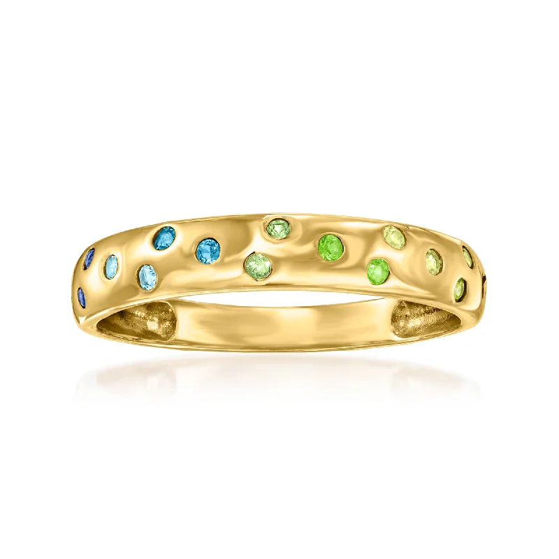 RS Pure by Ross-Simons Multi-Gemstone Gradient Ring in 14kt Yellow Gold