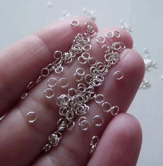 500 Pcs, 3mm Brass Silver Jump Rings