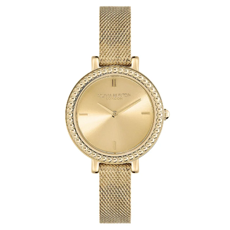 Olivia Burton Gold Steel Mesh Light Gold Dial Women's Watch - 24000161