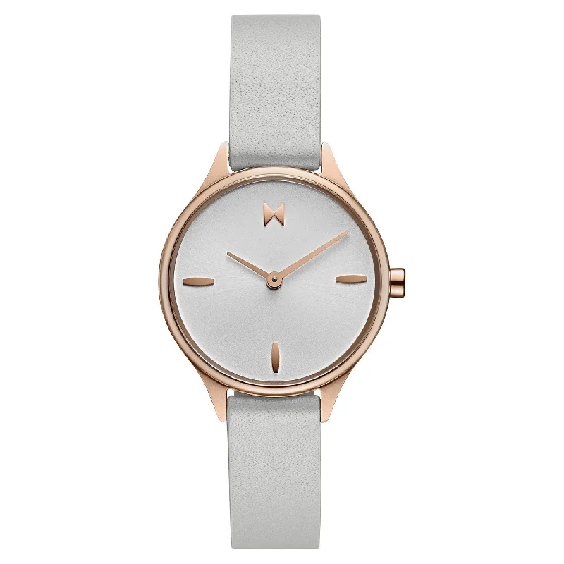 MVMT Grey Leather White Dial Women's Watch - 28000278D