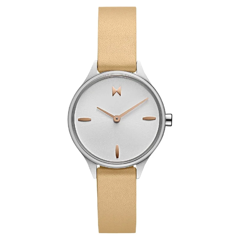 MVMT Camel Leather White Dial Women's Watch - 28000279D