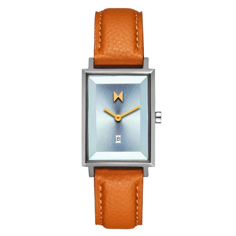 MVMT Tan Leather Light Blue Dial Women's Watch - 28000370D