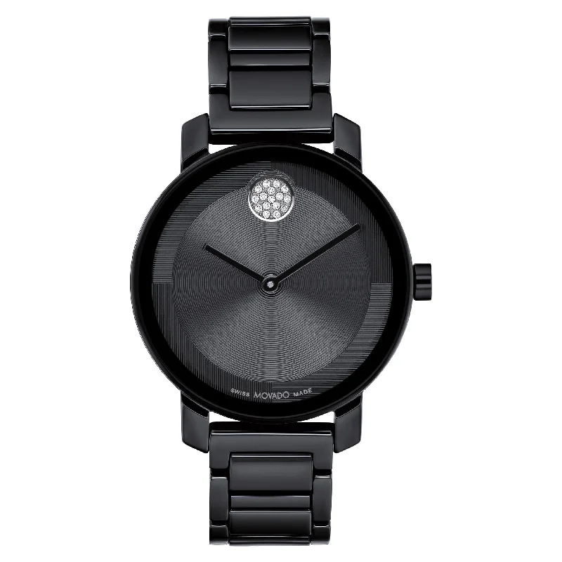 Movado Black Ceramic Women's Swiss Made Watch - 3601235