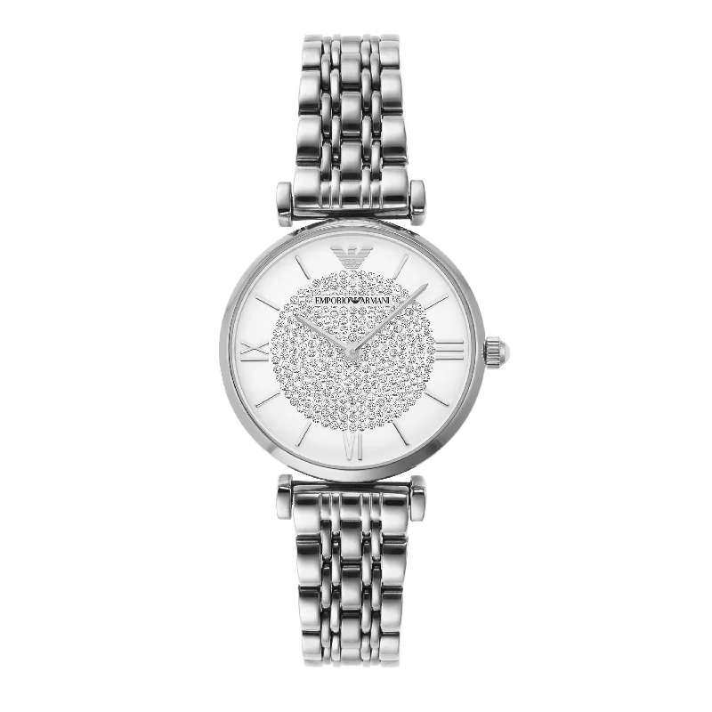 Emporio Armani Silver Luxury Stainless Steel Women's Watch AR1925