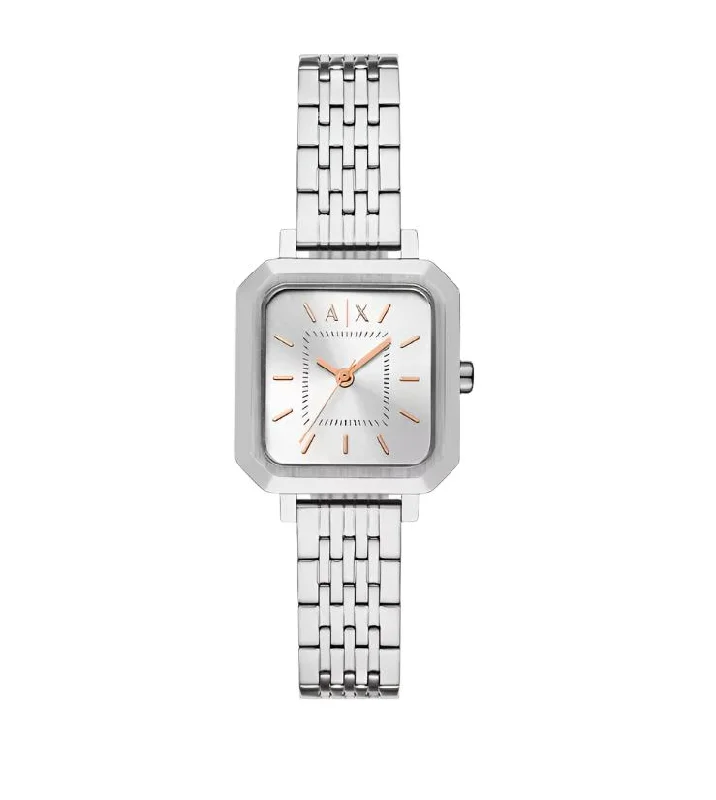 Armani Exchange Three-Hand Silver Stainless Steel Watch AX5724