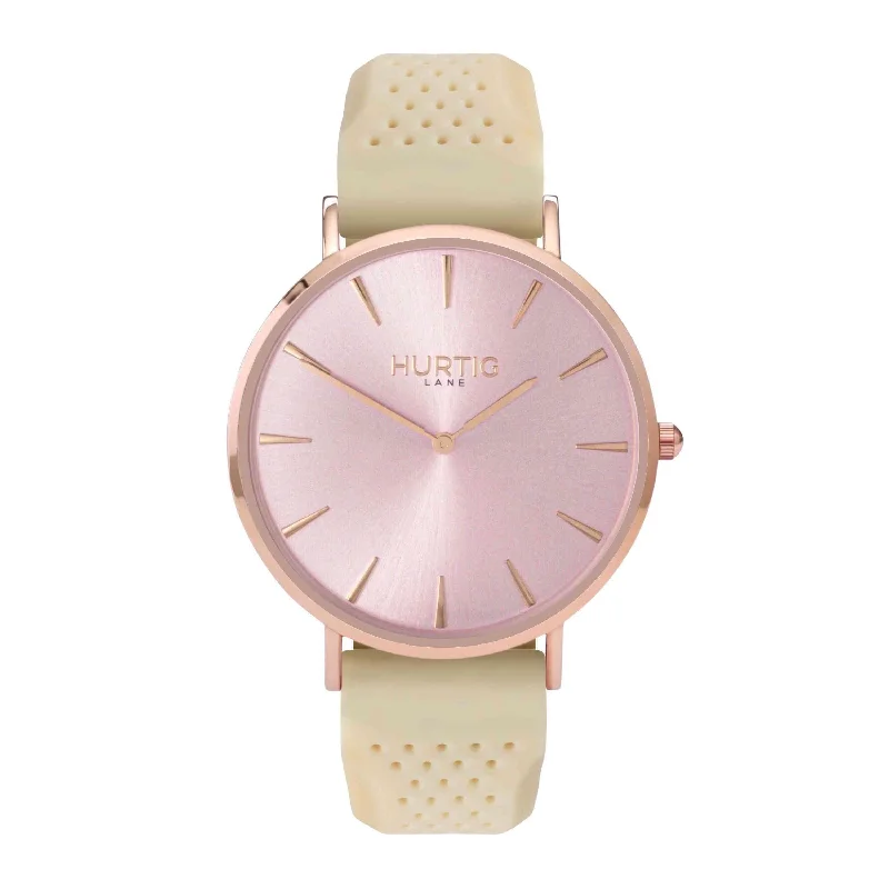 Attiva Vegan Rubber Watch All Rose Gold & Cream