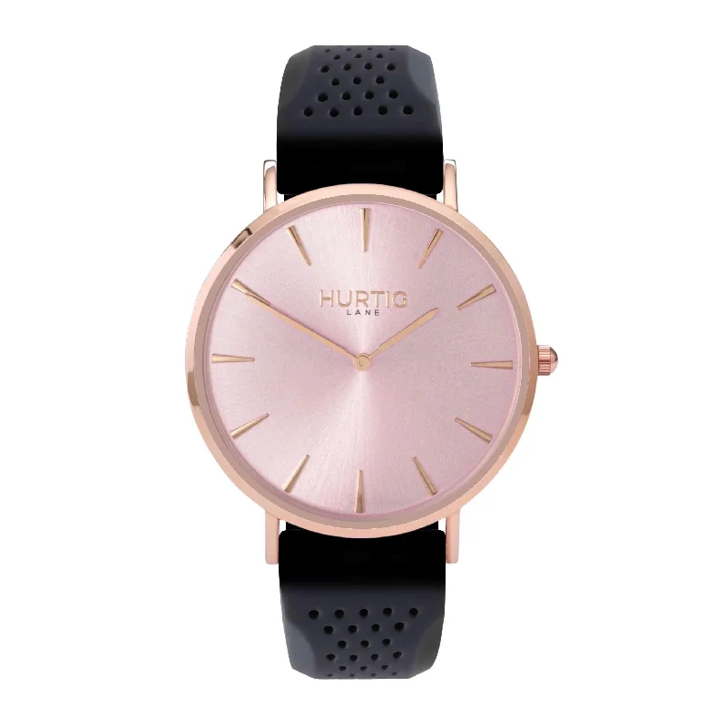 Attiva Vegan Rubber Watch All Rose Gold & Dark Grey