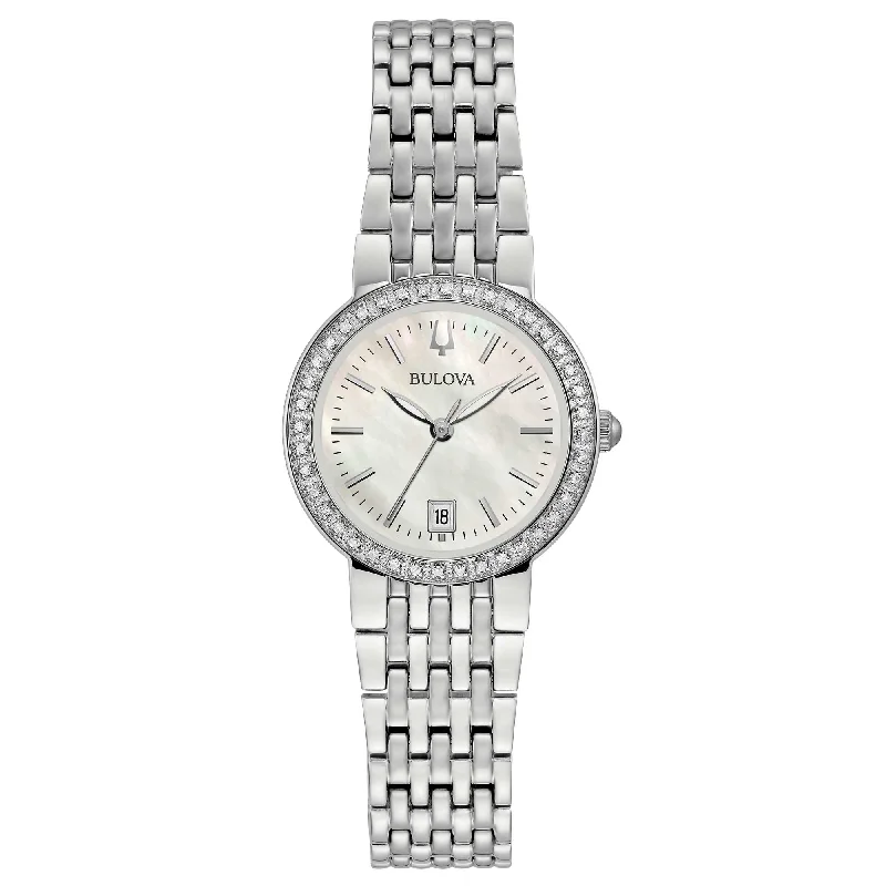 Bulova Classic Stainless Steel Mother Of Pearl Women's Watch 96R239